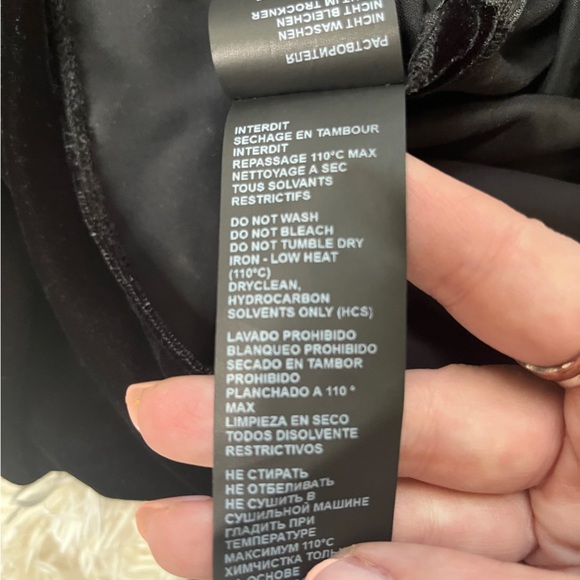 The Kooples Velvet Black Faux Wrap Mini Dress Long Sleeve Size 6 Cocktail Party - Picture 7 of 16